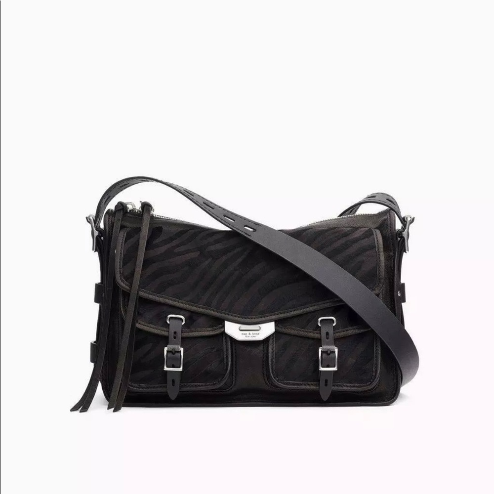 Rag & Bone Leather Field Messenger Bag in Black